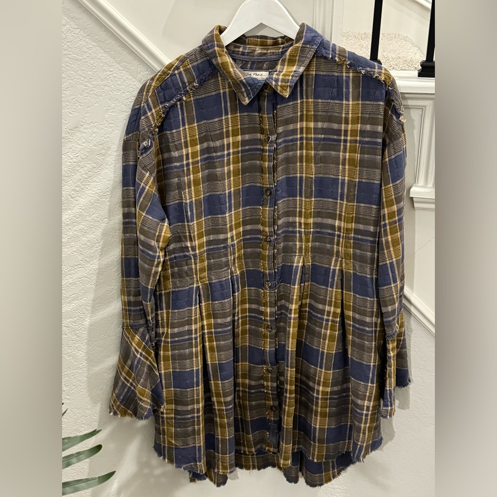 Mary Anne Plaid Button down - Blue Combo